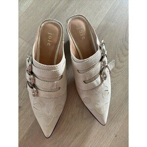 New Joie Cabery Western Shootie Block Heel Slip-On Pointed Mules EU37  $298